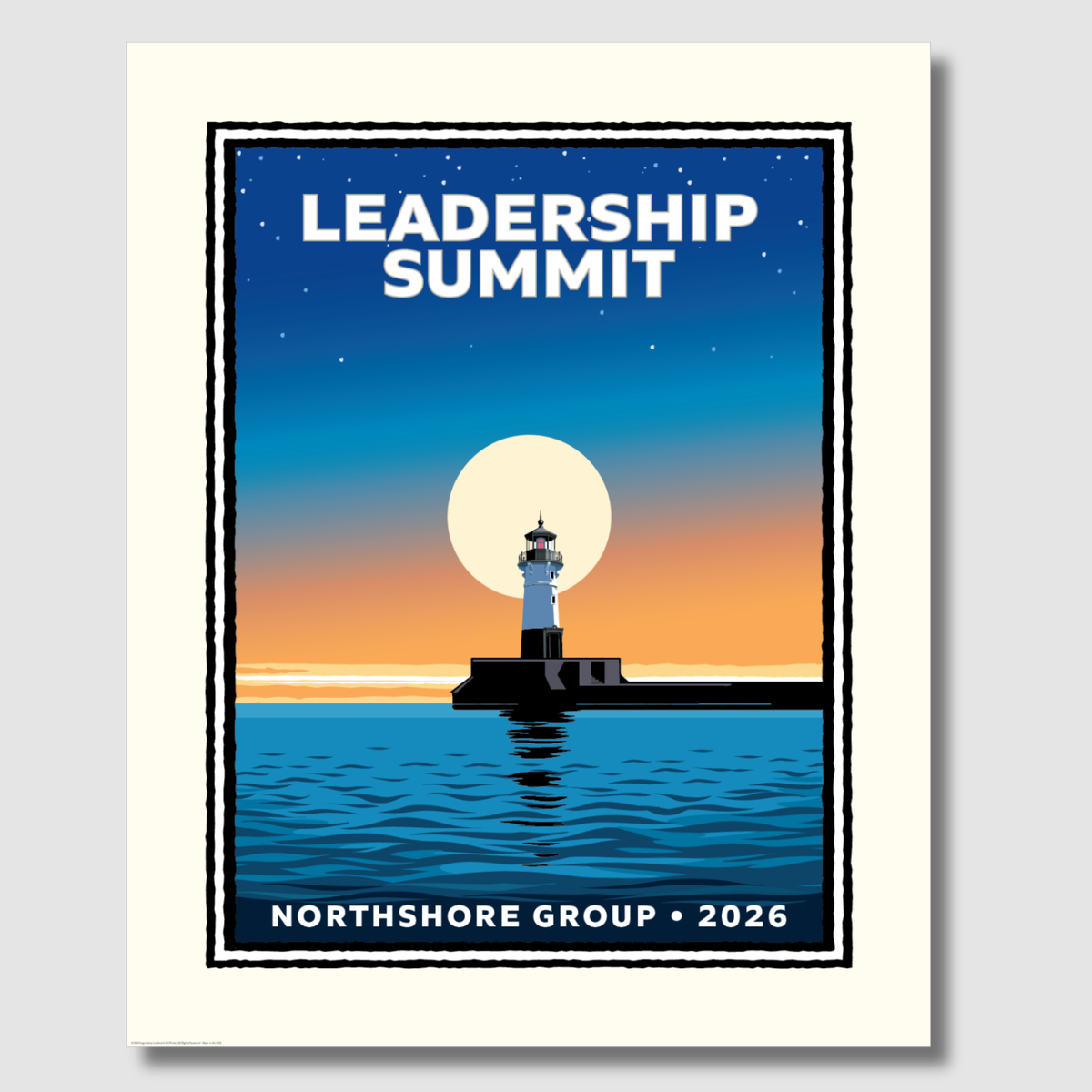 Lakeshore Lighthouse Corporate Event Print — Customizable (50+ Bulk Orders)