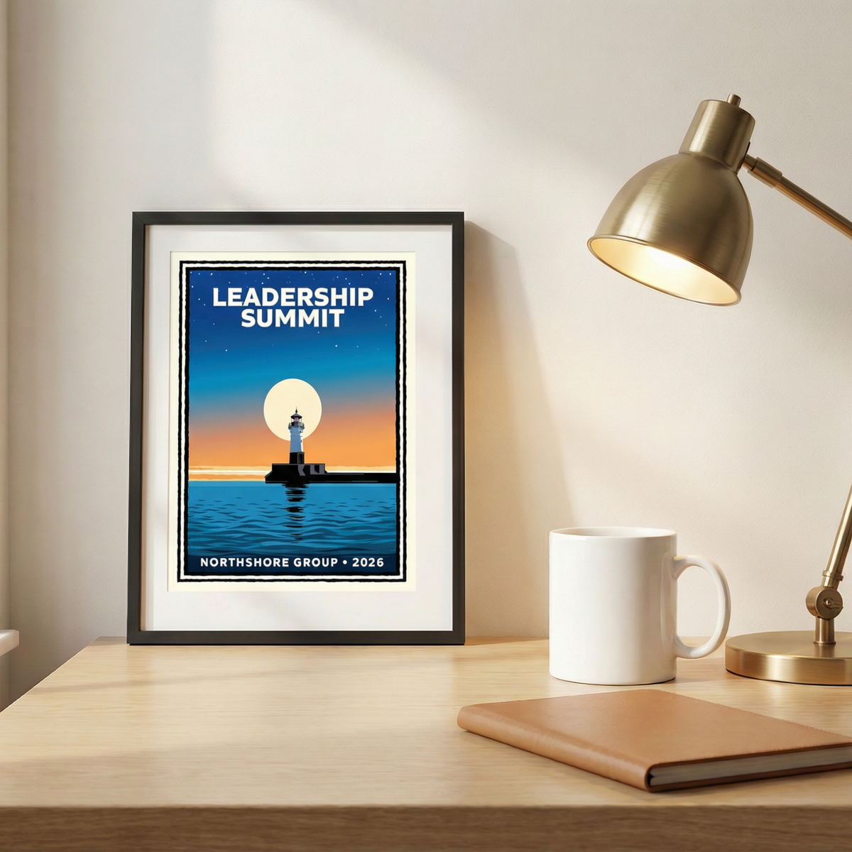 Lakeshore Lighthouse Corporate Event Print — Customizable (50+ Bulk Orders)