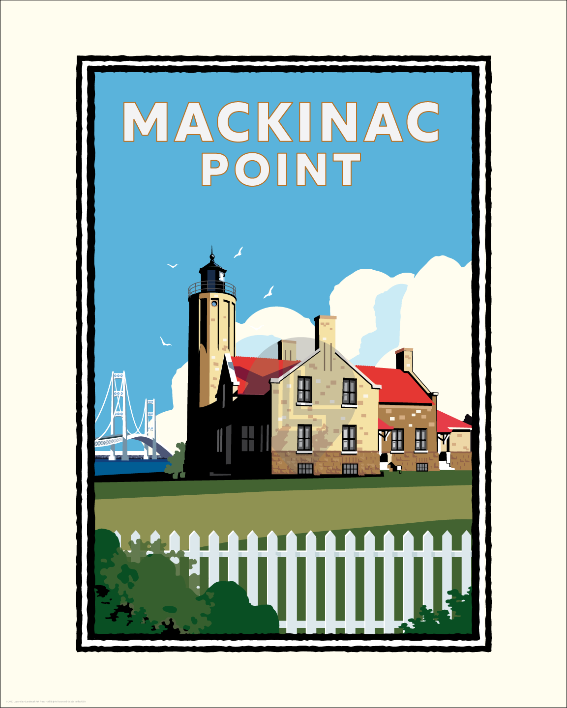 Landmark MI | Mackinac Point Lighthouse Art Print