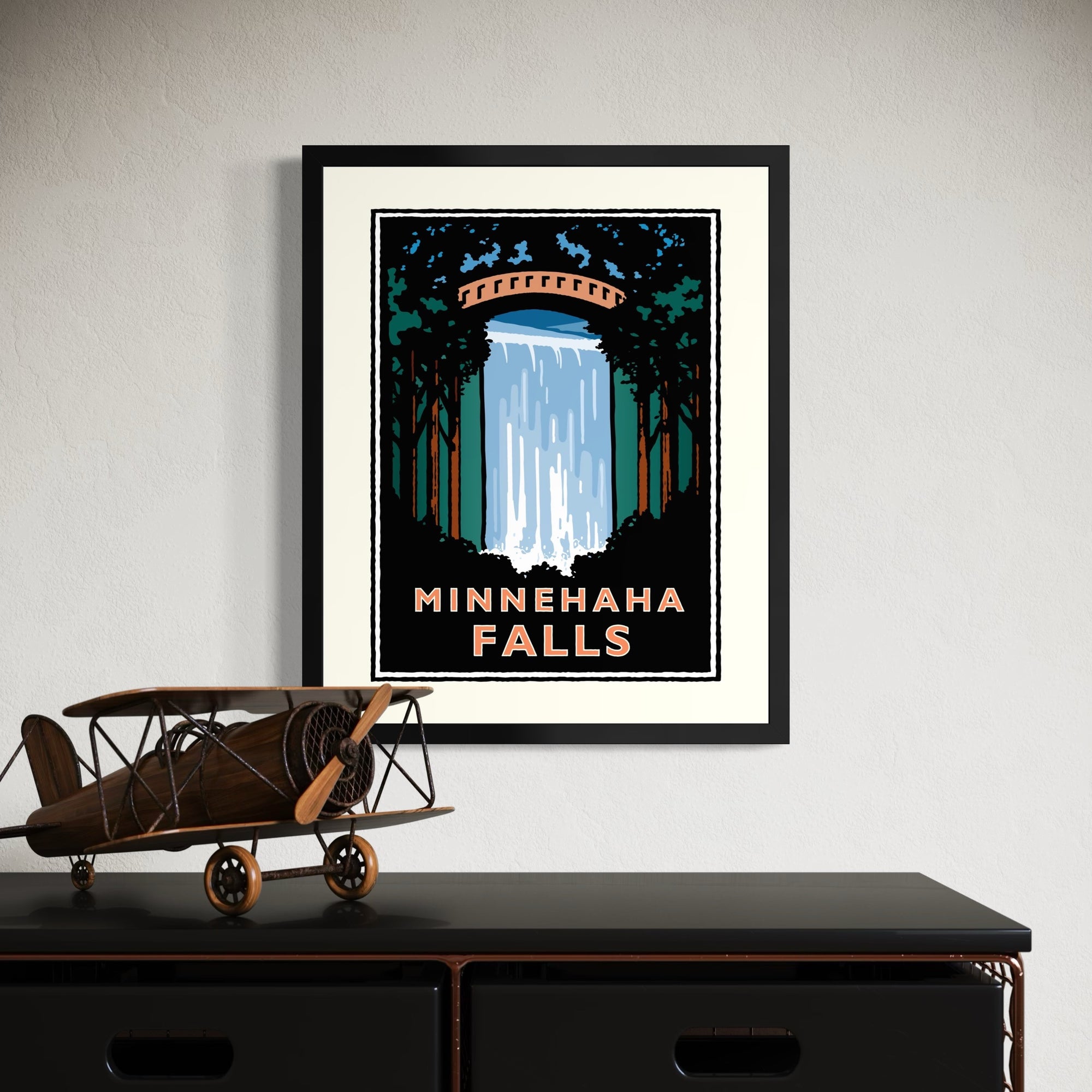 Minnehaha Falls Travel Poster | Minnesota Wall Art - Legendary
