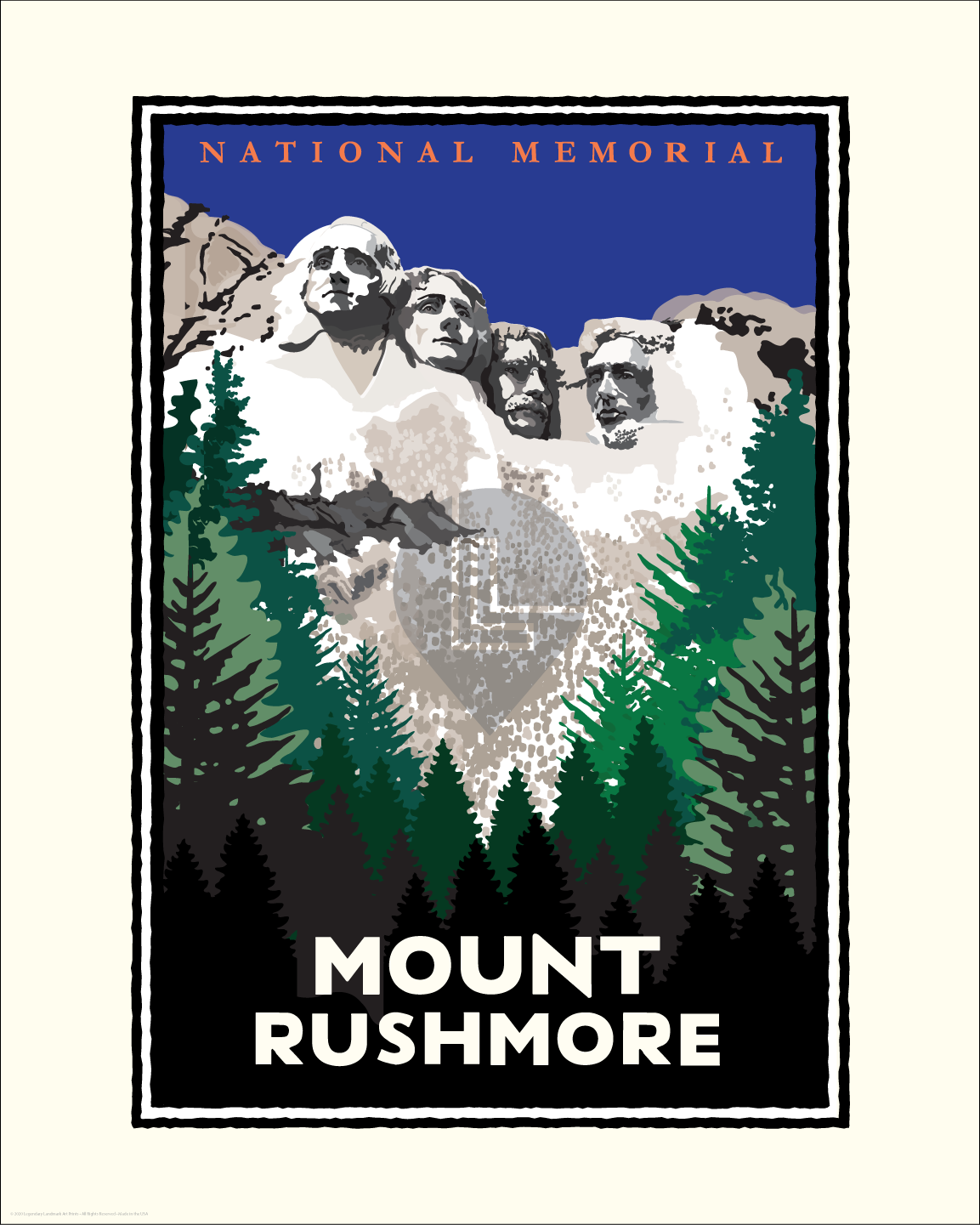Landmark SD | Mount Rushmore National Memorial Art Print