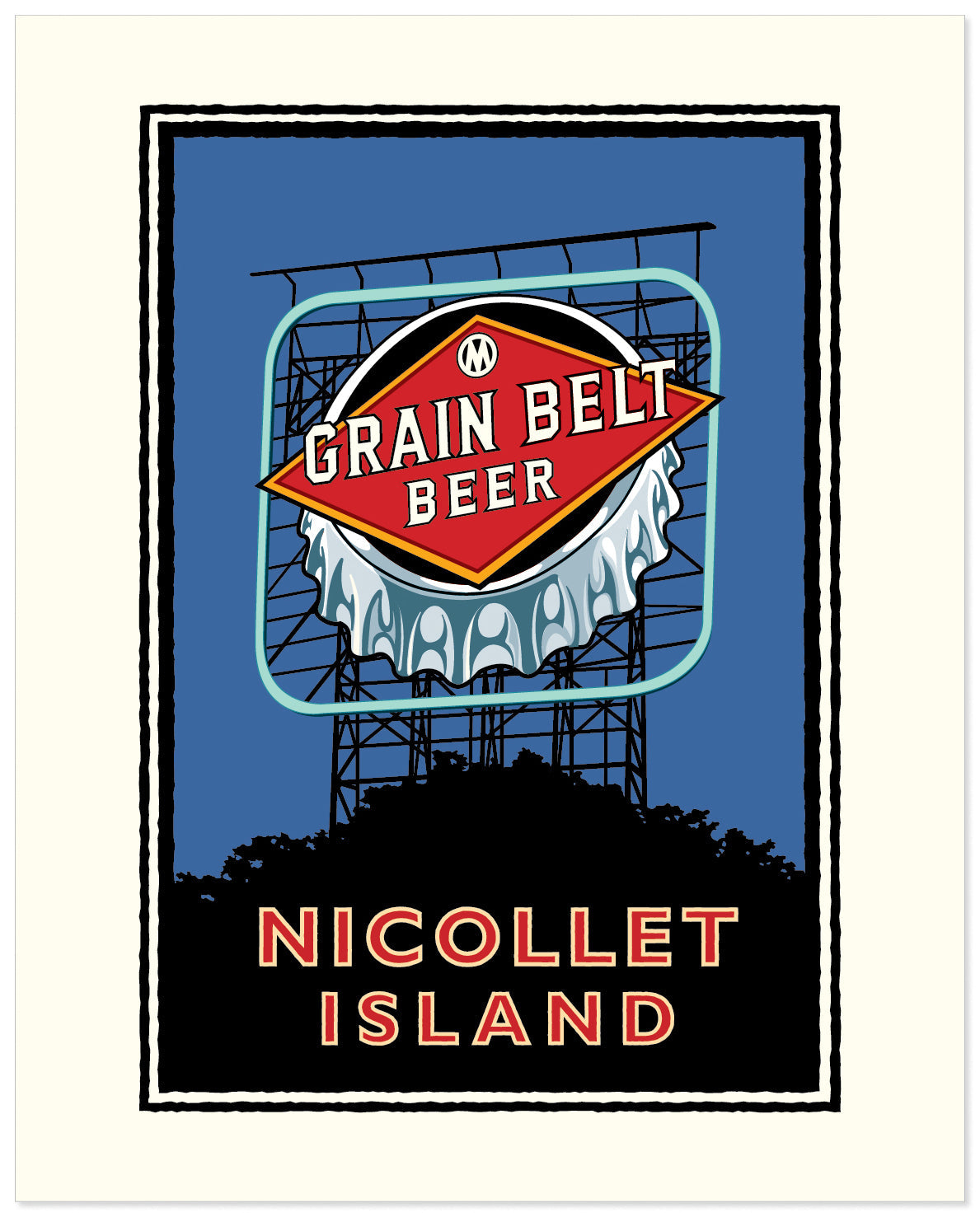 Nicollet Island Grain Belt Bridge — Folded Card