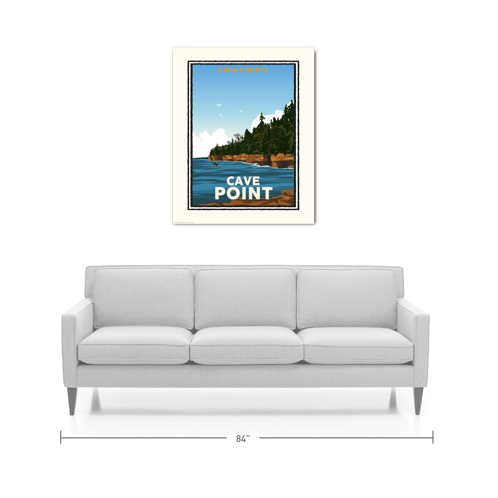 Landmark WI | Cave Point Door County Art Print