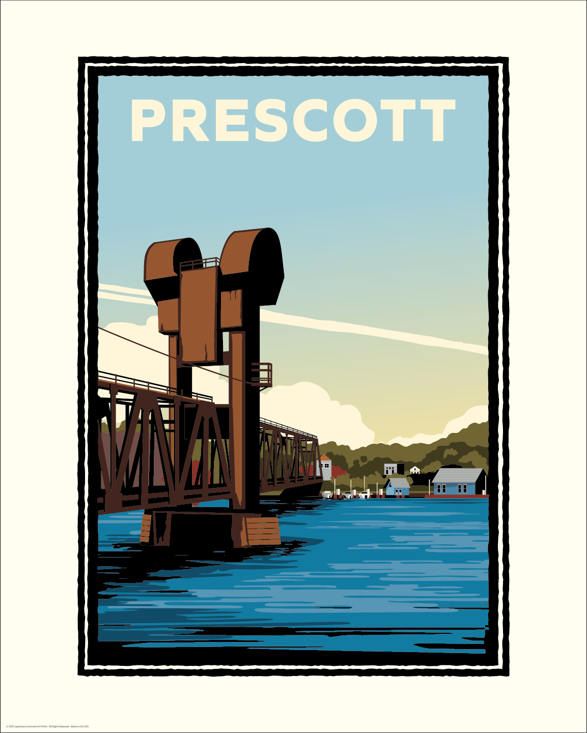 Prescott Bridge Day — Wisconsin Art Print