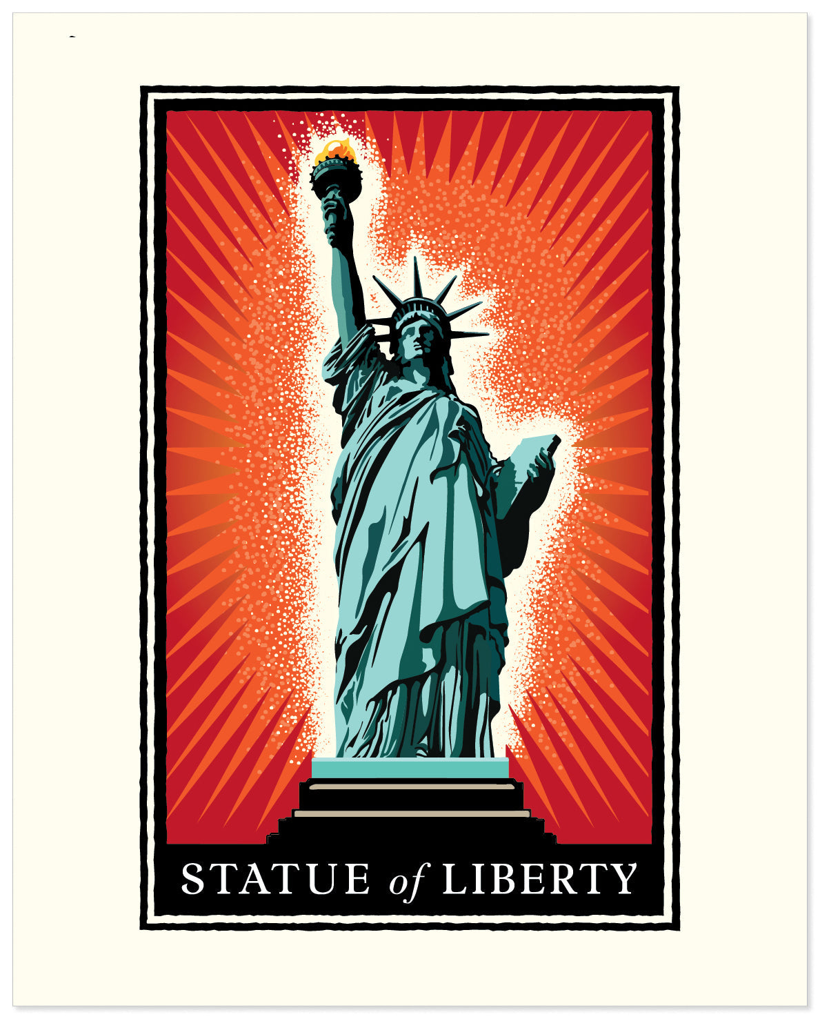 Statue of Liberty — Orange Burst — New York City Art Print