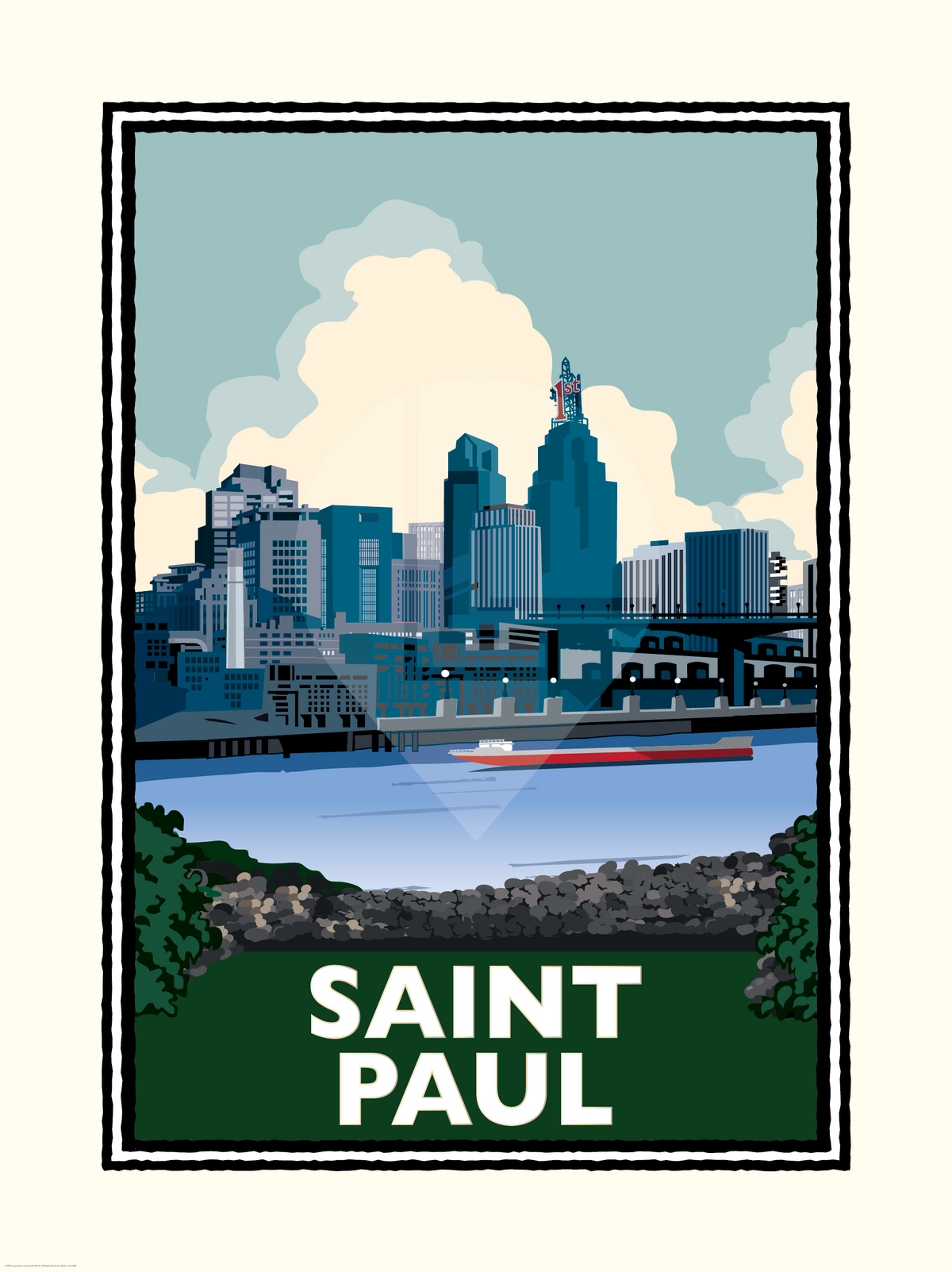 Saint Paul River View — Folded Card