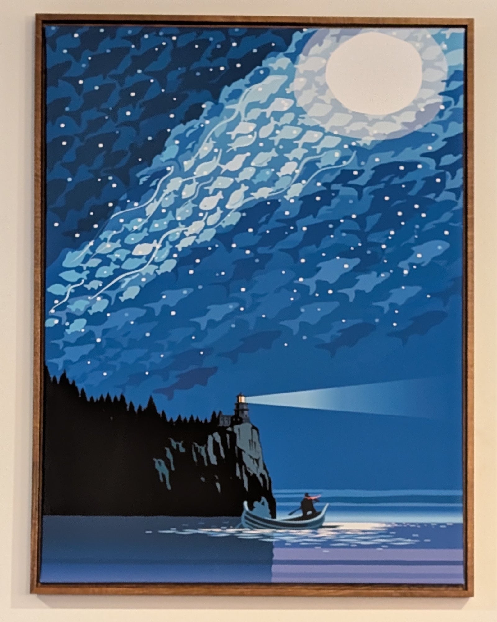 Starry_Night_canvas _walnut floater frame