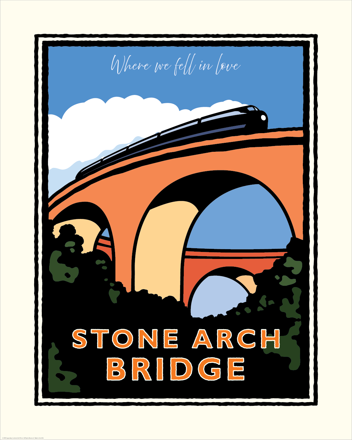 Personalized Valentine’s Gift – Stone Arch Bridge Minneapolis Art Print (16x20) | A Place You Love