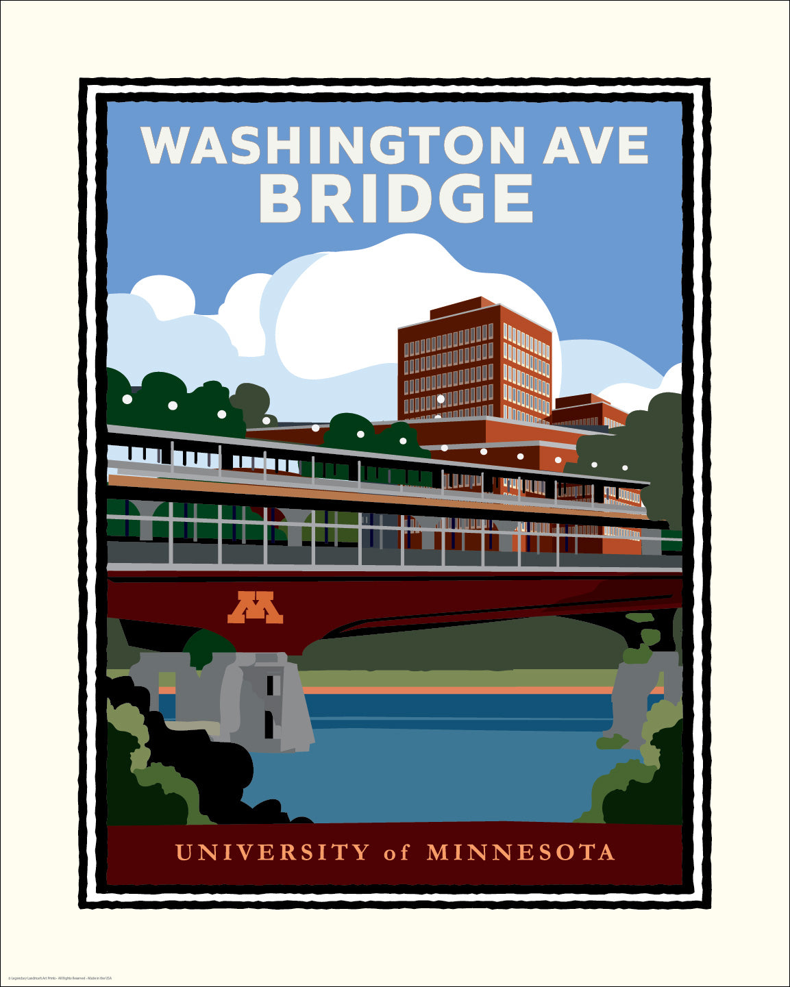 University of Minnesota Washington Ave Bridge — Minnesota Art Print