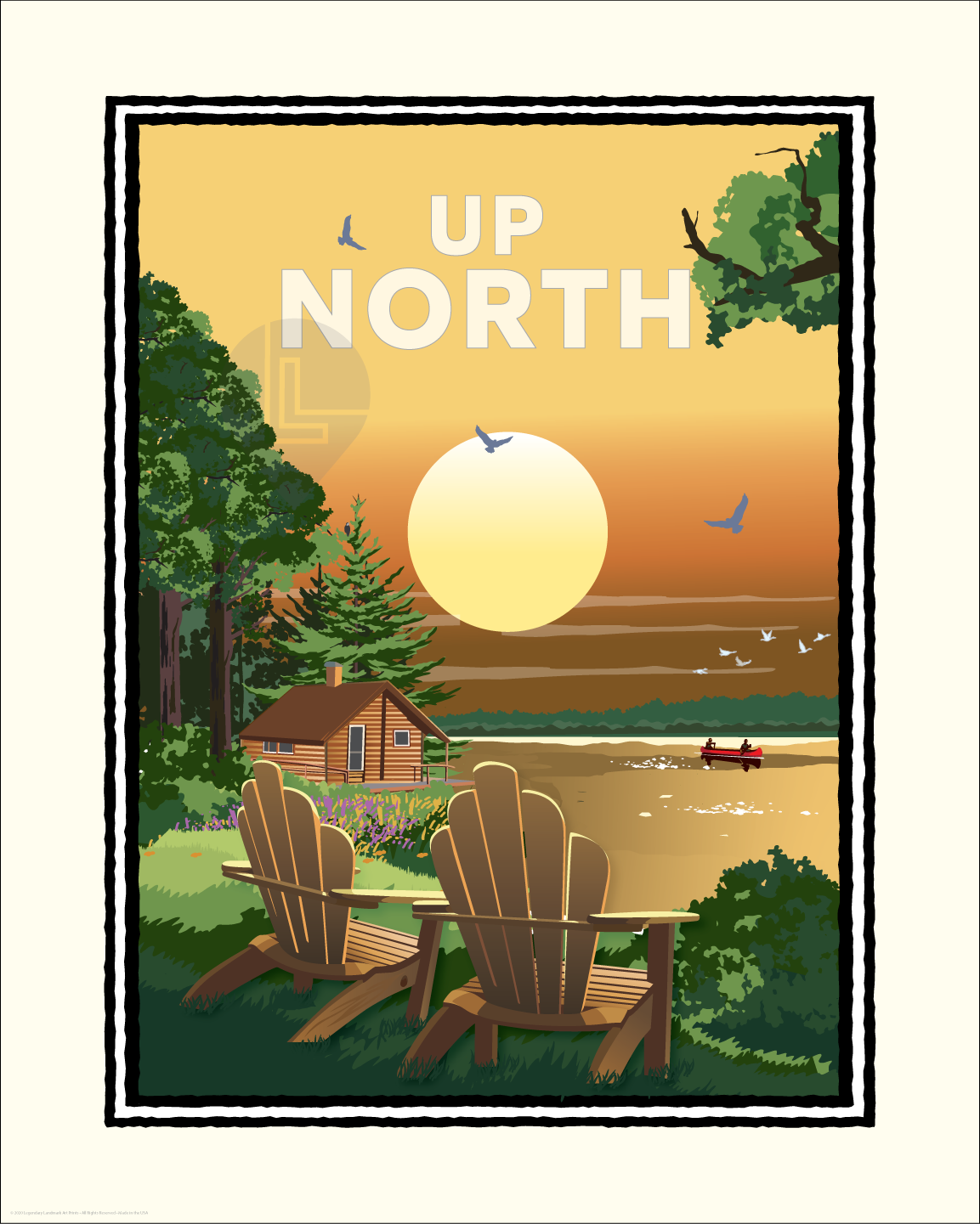 Up North Summer Sunset — Folded Card