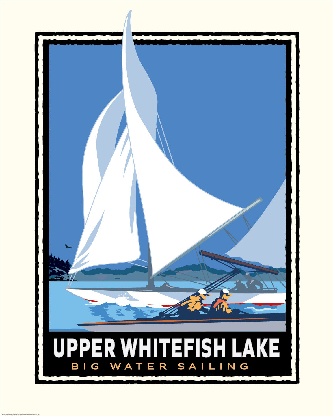 Upper Whitefish Lake Big Water Sailing — Minnesota Art Print