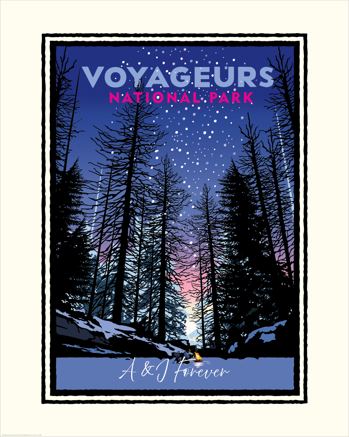Personalized Valentine’s Gift – Voyageurs Art Print (16x20) | A Place You Love
