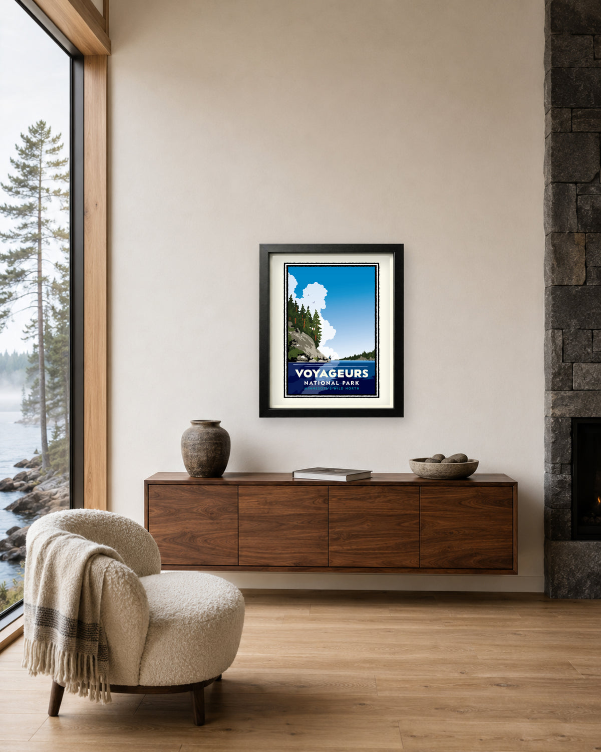 Voyageurs Blue Sky Fishing — National Parks Art Print
