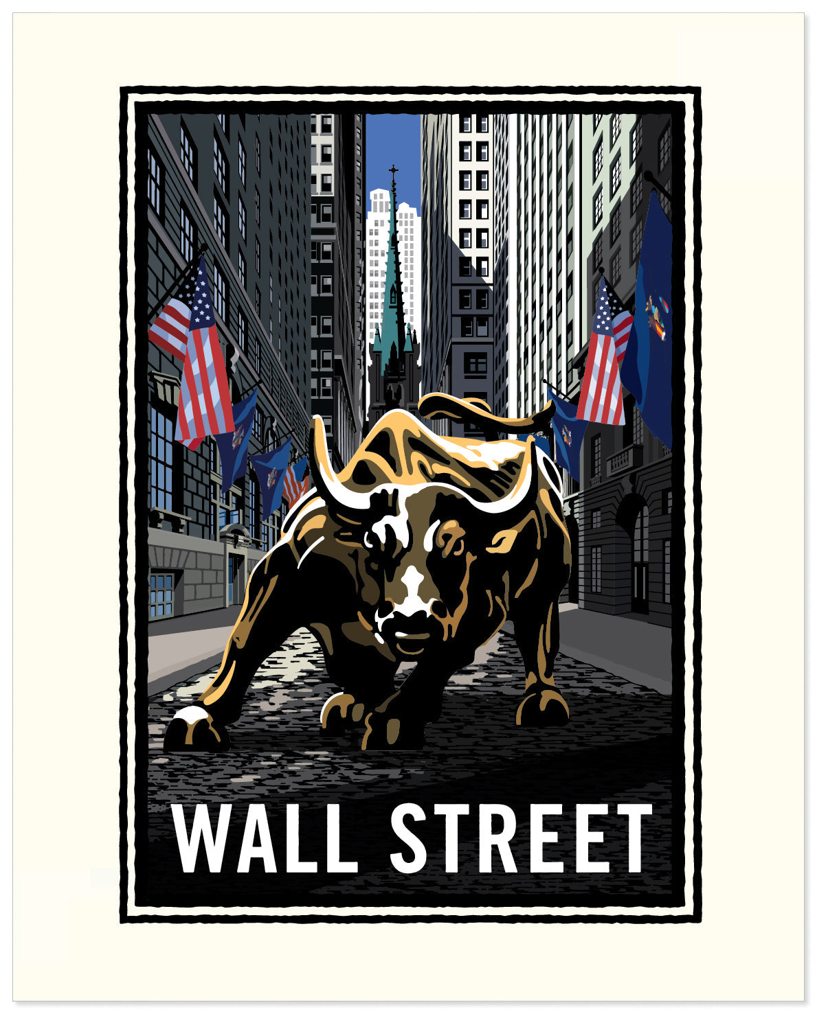 Charging Bull Wall Street — New York City Art Print