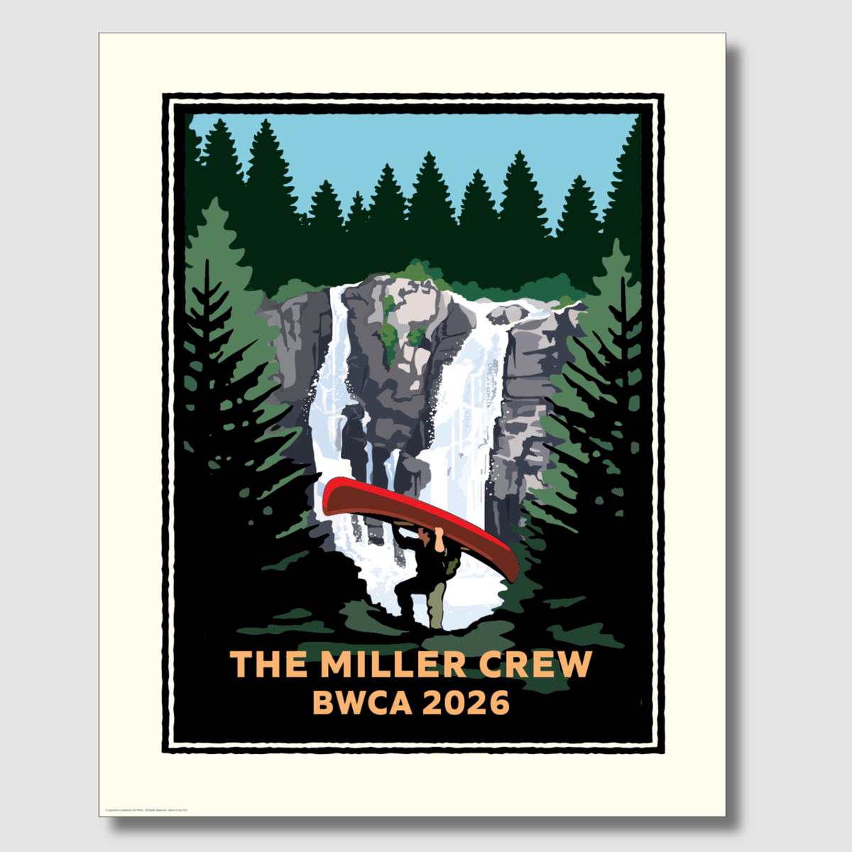 Waterfall Portage Trail personalized event print