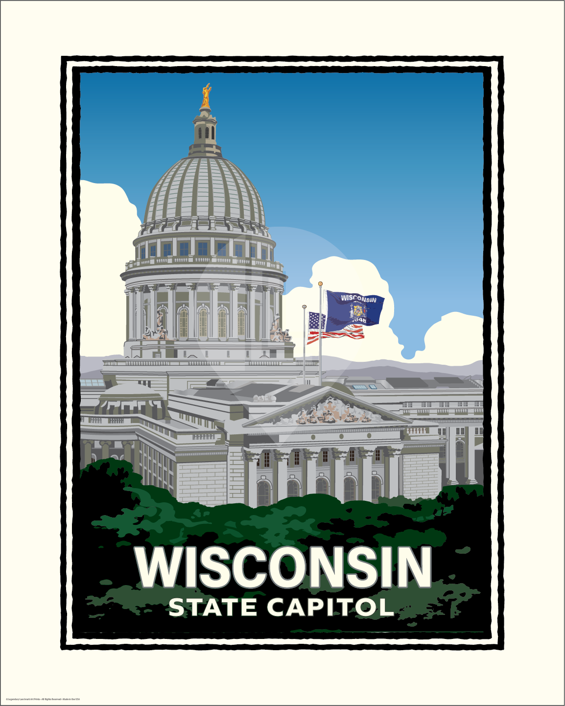 Landmark WI | State Capitol Madison Art Print