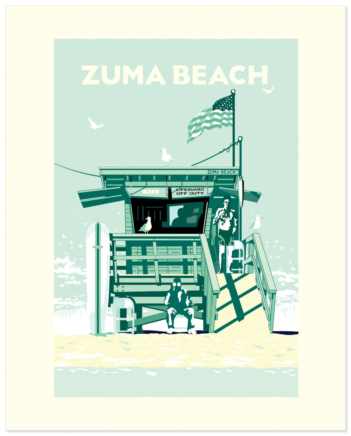 Zuma Beach Lifeguard Stand — California Art Print