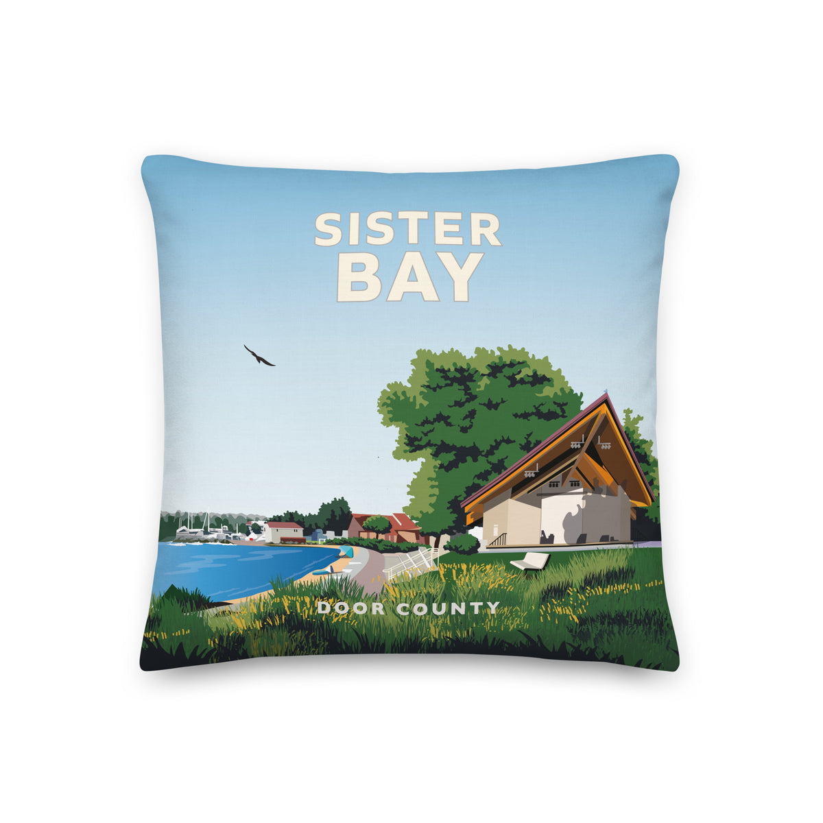 Landmark WI Sister Bay | Premium Throw Pillow
