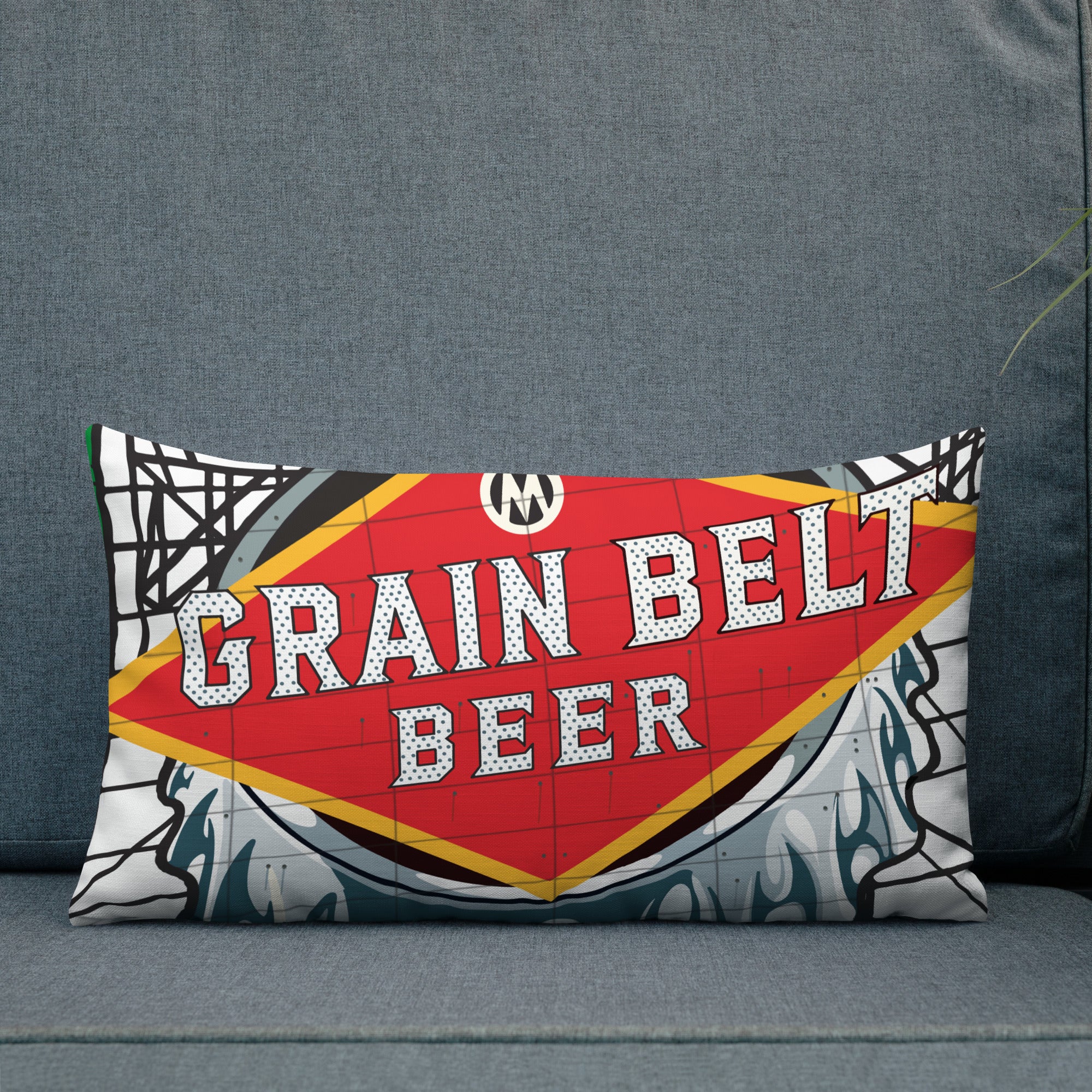 Grain Belt Sign Premium Throw Pillow