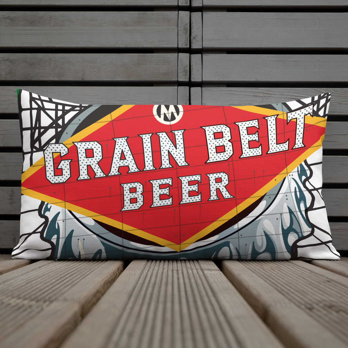 Grain Belt Sign Premium Throw Pillow