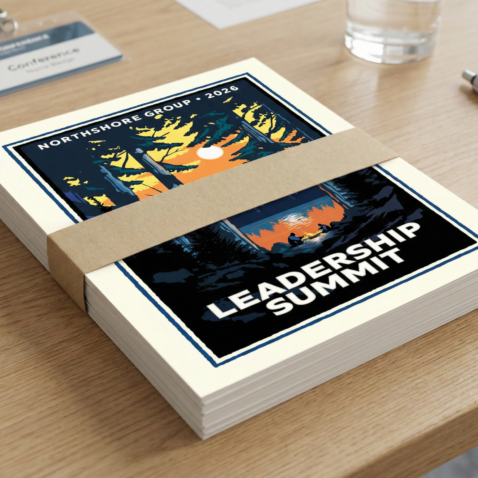Bonfire Campsite Corporate Event Print — Customizable (50+ Bulk Orders)