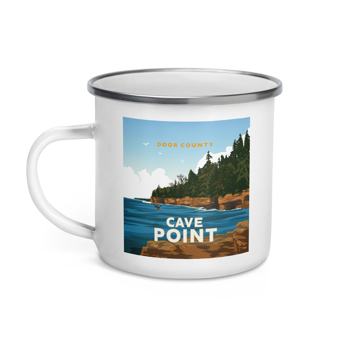 Landmark WI | Cave Point Enamel Mug