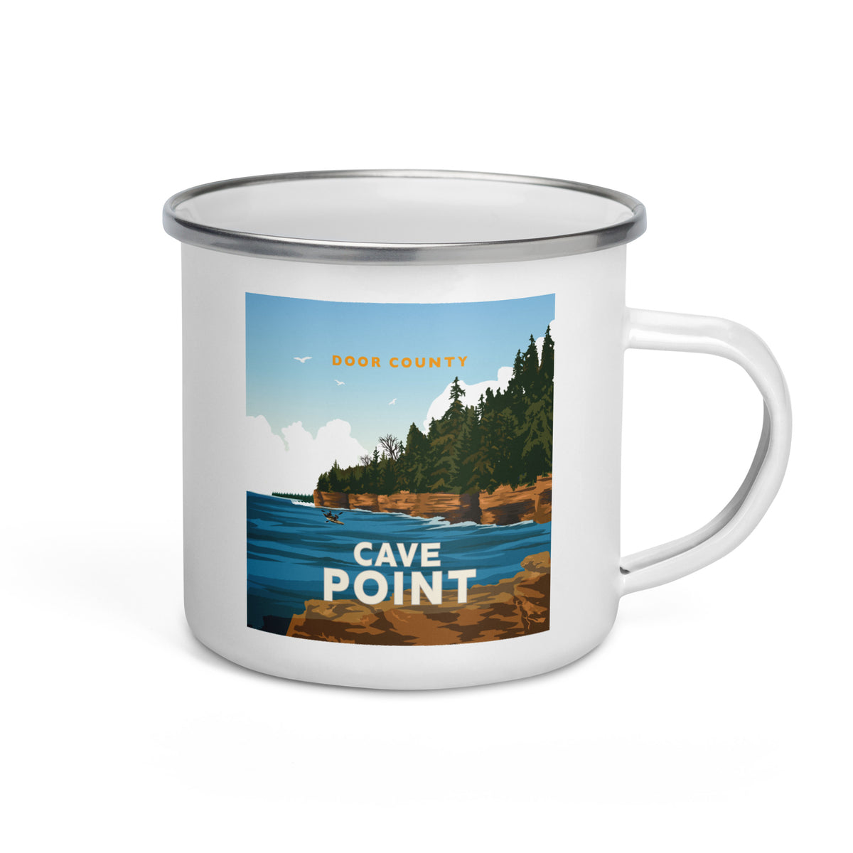 Landmark WI | Cave Point Enamel Mug