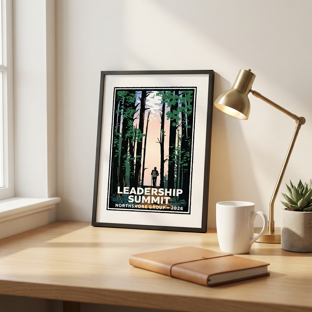 Forest Hiker Corporate Event Print — Customizable (50+ Bulk Orders)