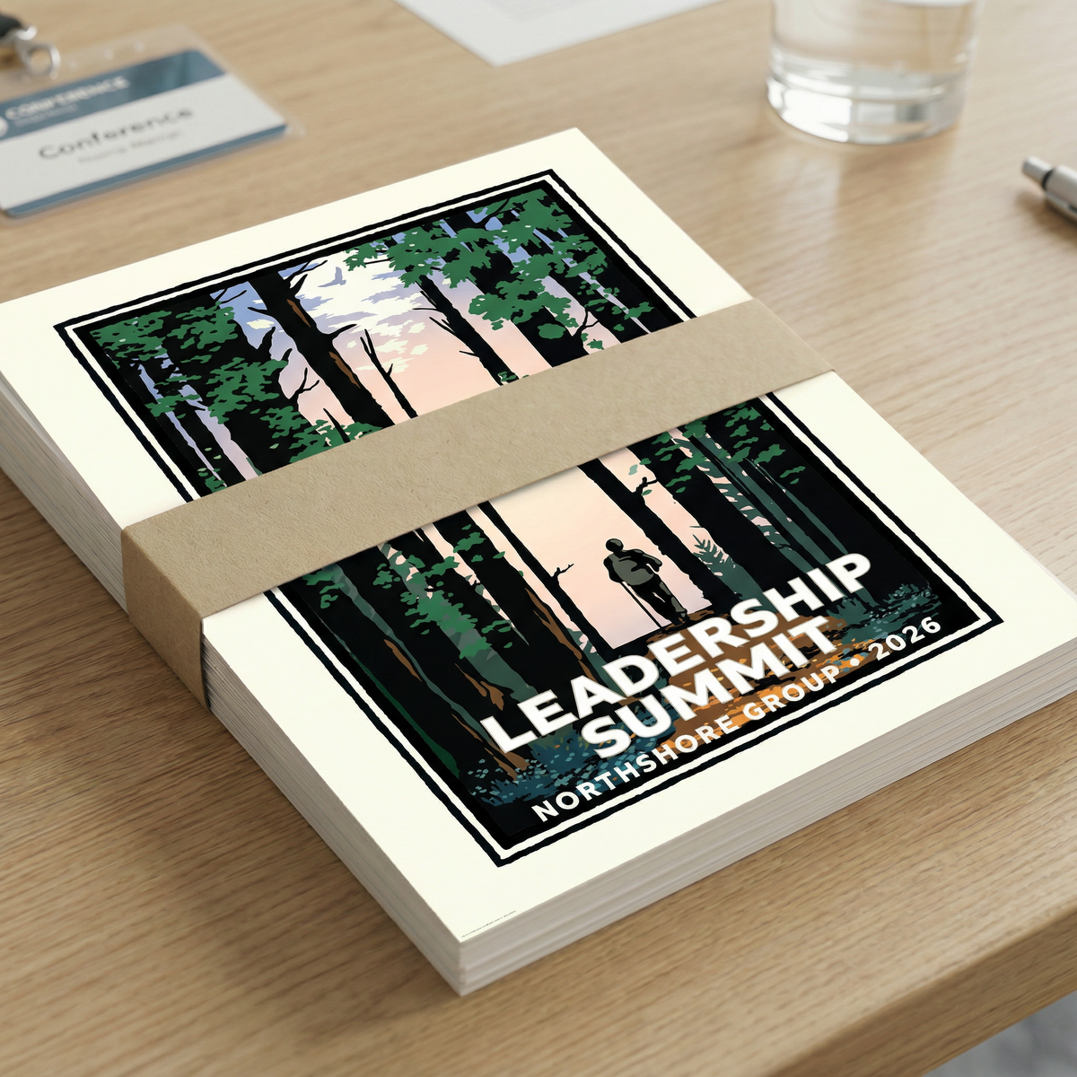 Forest Hiker Corporate Event Print — Customizable (50+ Bulk Orders)