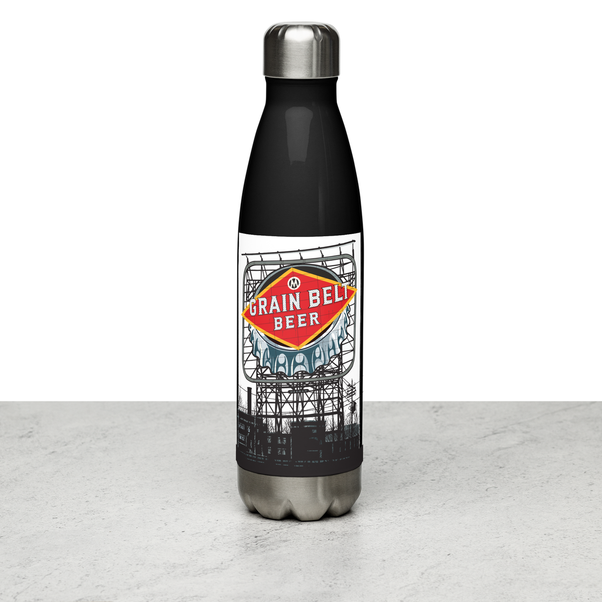 Landmark MN | Minneapolis Grain Belt Sign Stainless Steel Water Bottle