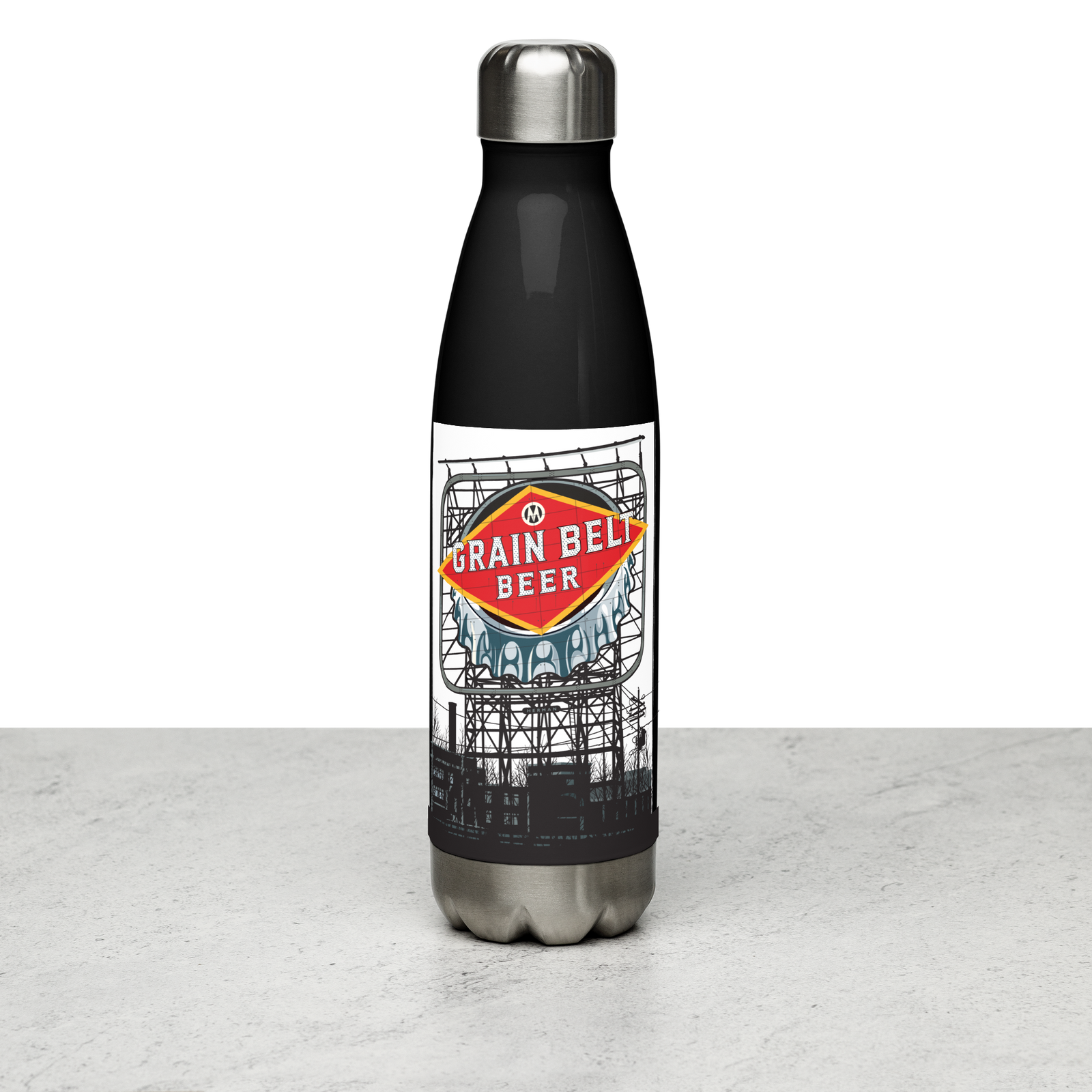 Landmark MN | Minneapolis Grain Belt Sign Stainless Steel Water Bottle