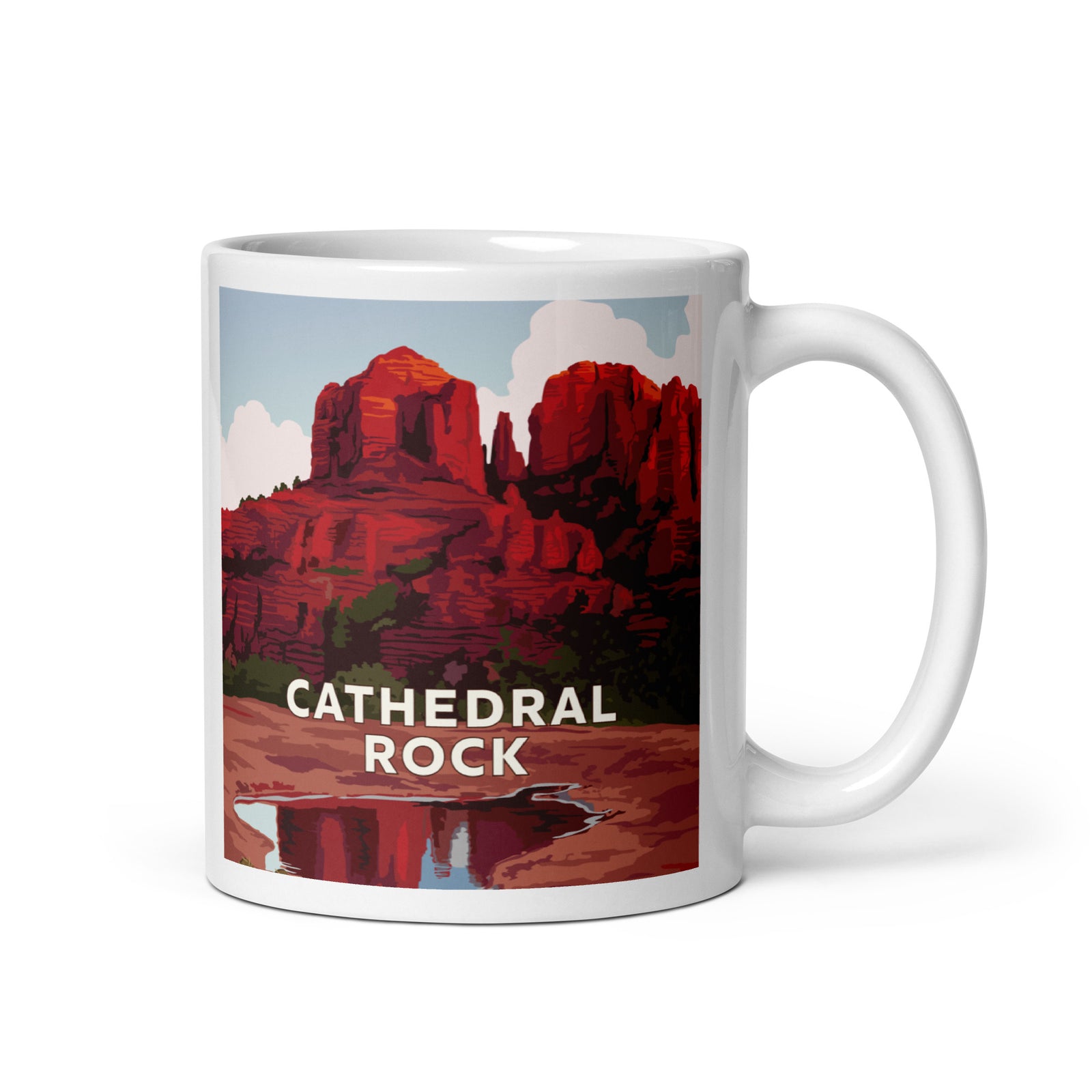 Landmark AZ | Cathedral Rock White glossy mug