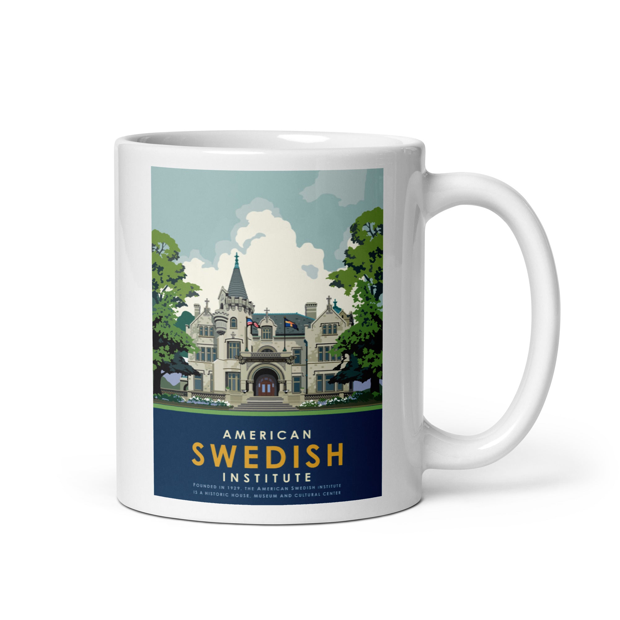 American Swedish Institute White Glossy Mug