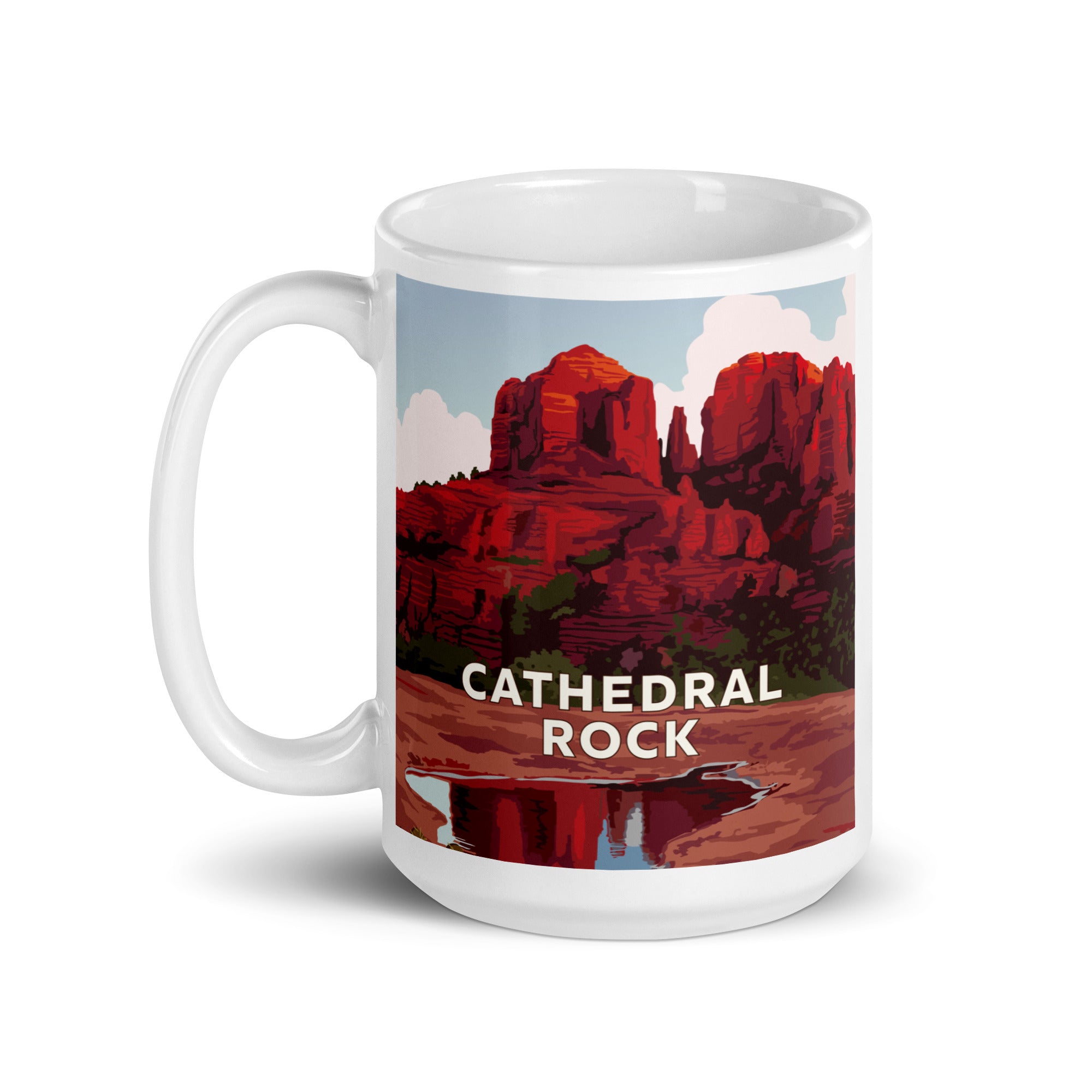 Landmark AZ | Cathedral Rock White glossy mug