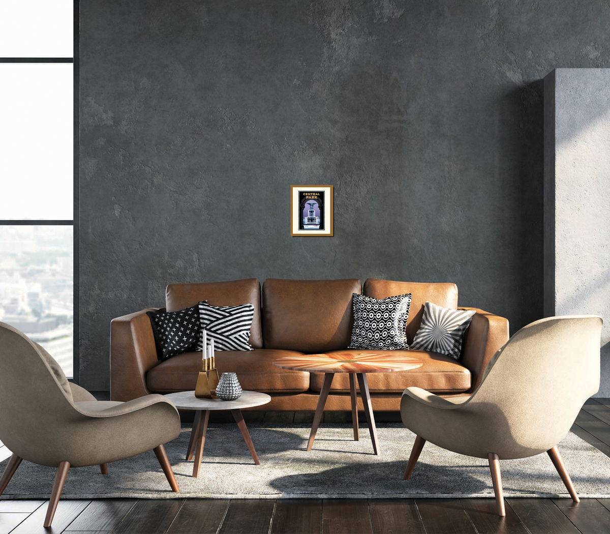 Landmark NY | Central Park Fountain Winter NYC Art Print