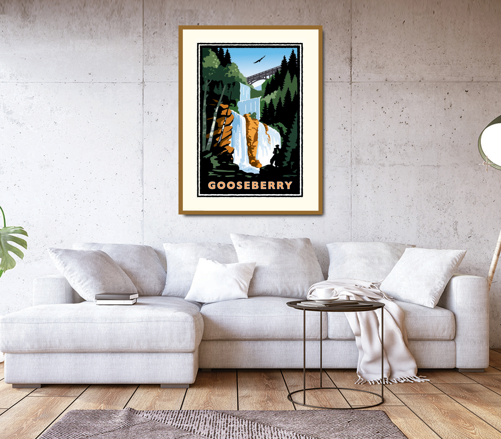 Landmark MN | Gooseberry Falls Lake Superior Art Print