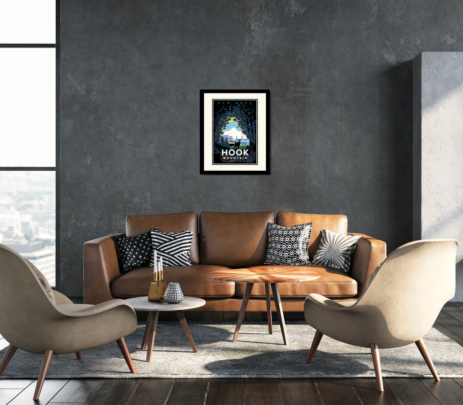 Landmark NY | Hook Mountain on the Hudson Art Print