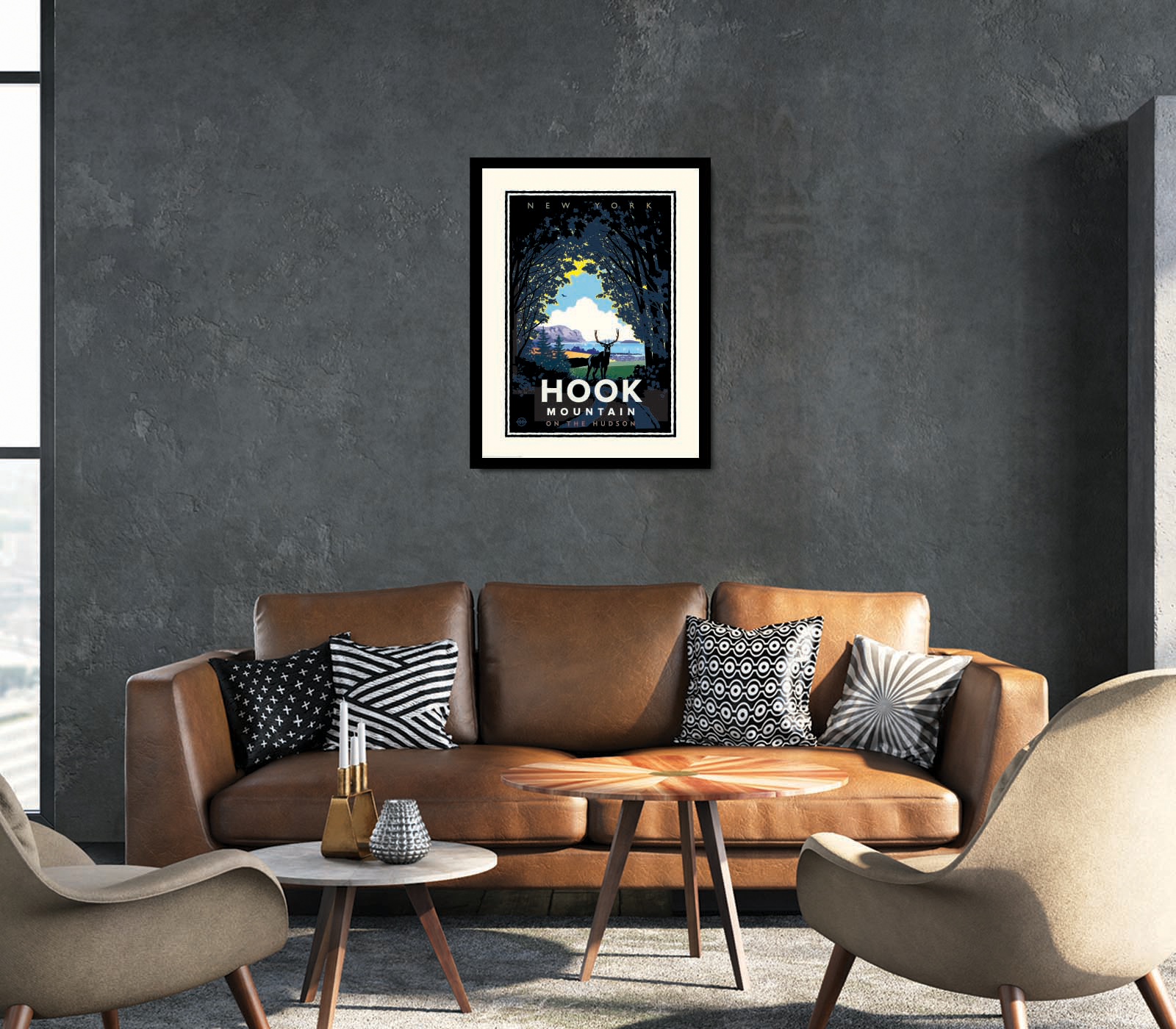 Landmark NY | Hook Mountain on the Hudson Art Print