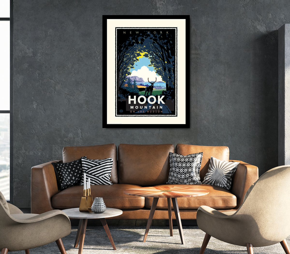 Landmark NY | Hook Mountain on the Hudson Art Print