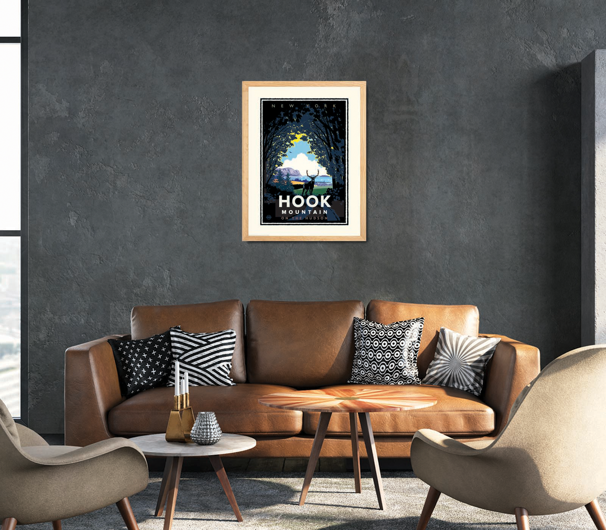 Landmark NY | Hook Mountain on the Hudson Art Print