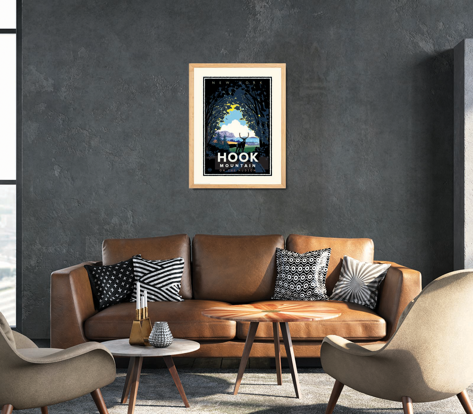 Landmark NY | Hook Mountain on the Hudson Art Print