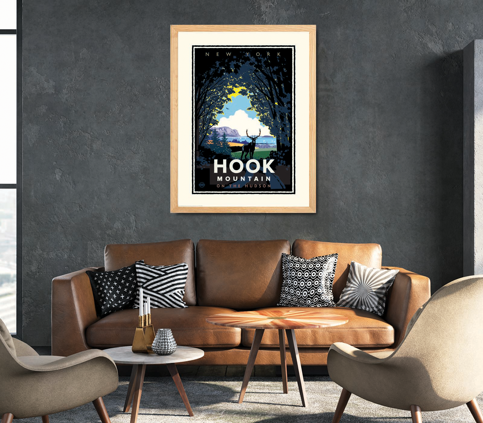Landmark NY | Hook Mountain on the Hudson Art Print