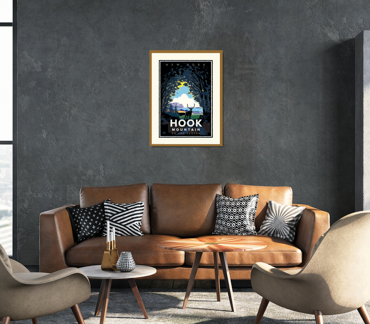 Landmark NY | Hook Mountain on the Hudson Art Print