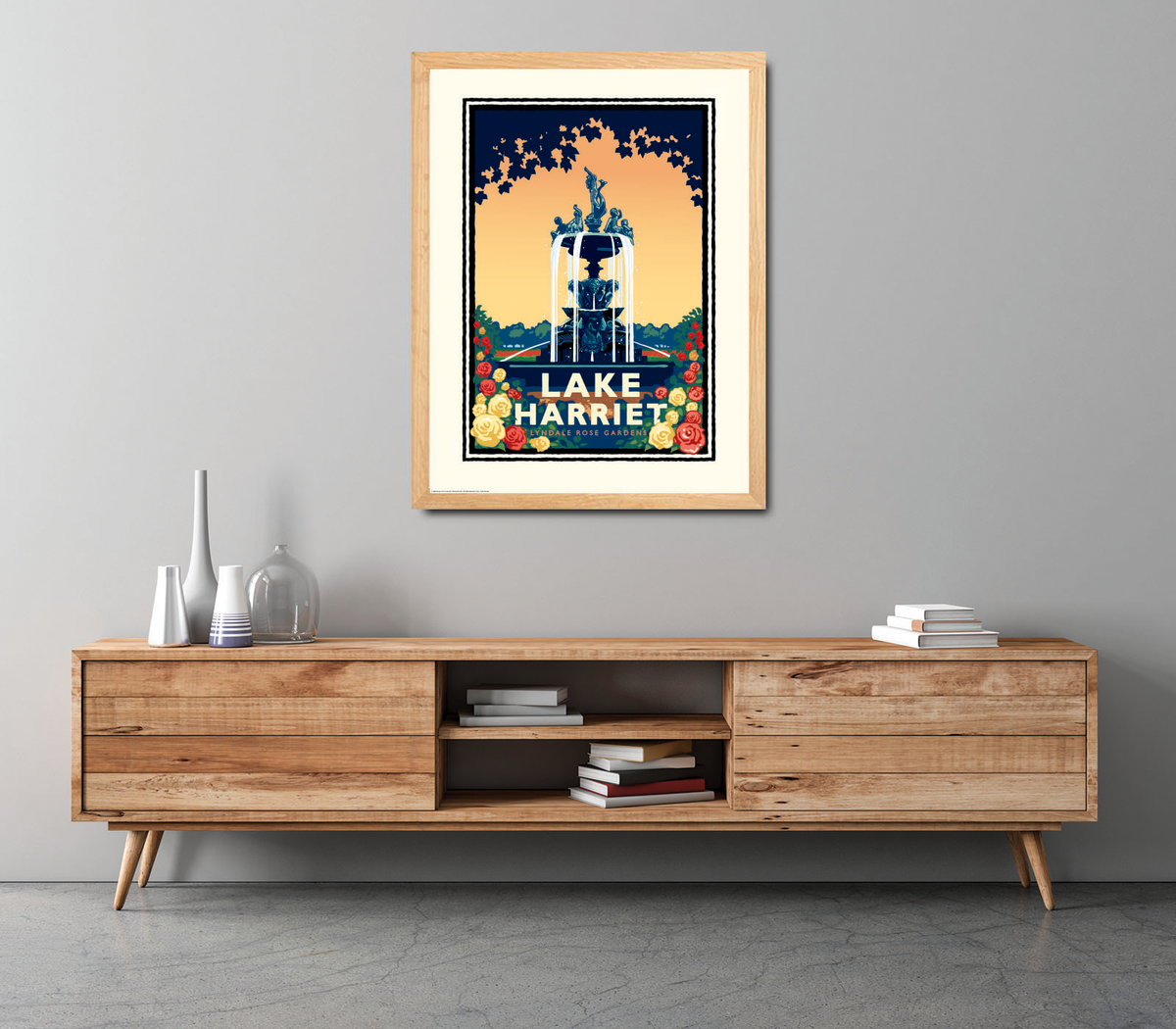 Landmark MN | Lake Harriet Rose Garden Minneapolis Art Print