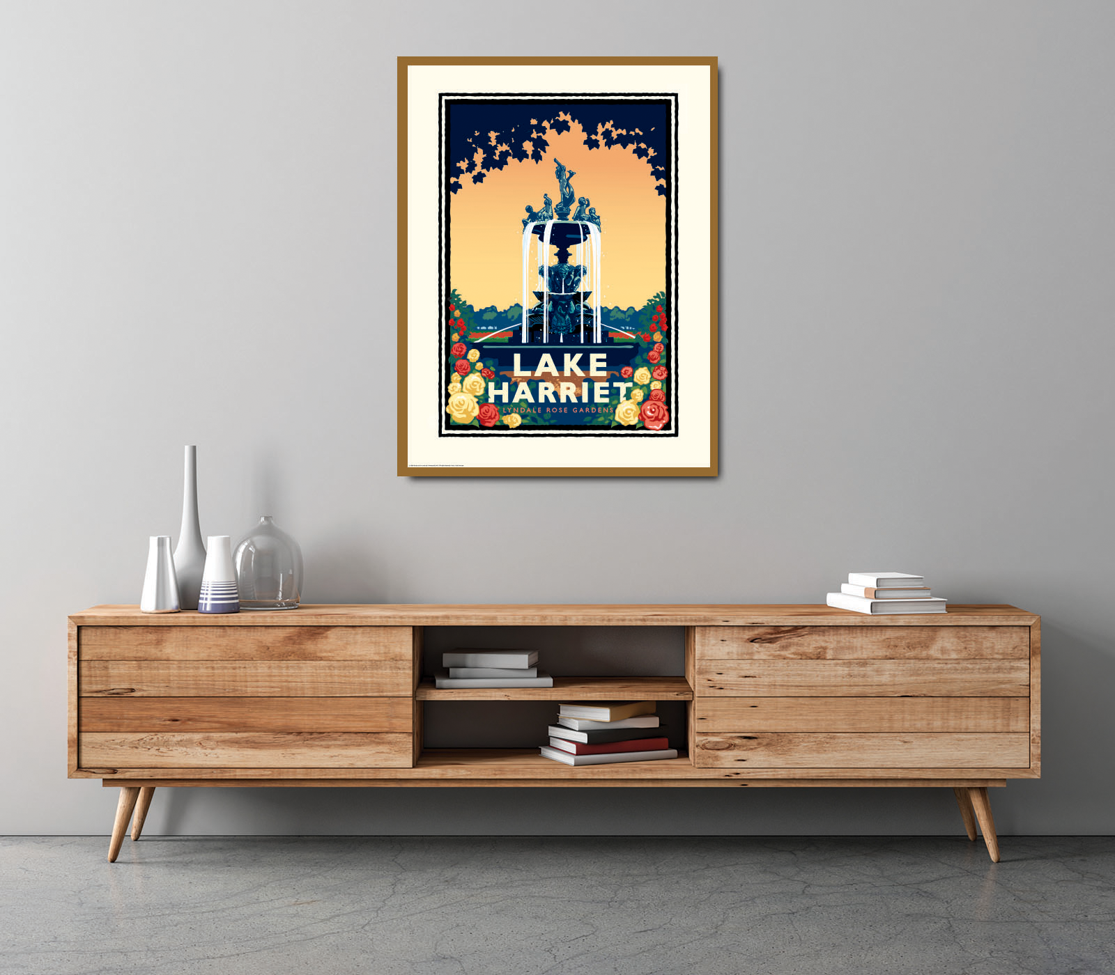 Landmark MN | Lake Harriet Rose Garden Minneapolis Art Print