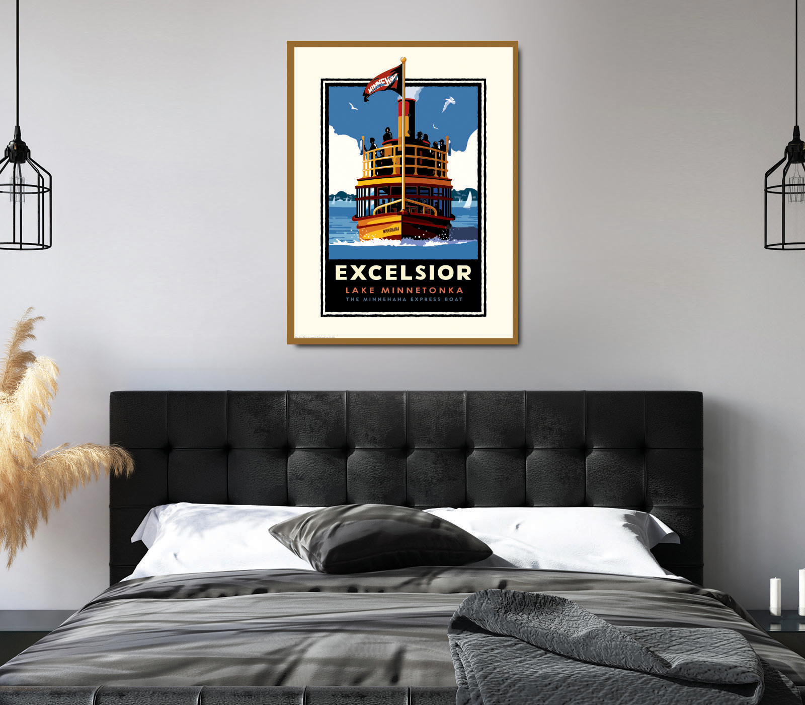 Landmark MN | Lake Minnetonka Excelsior Ferry Art Print