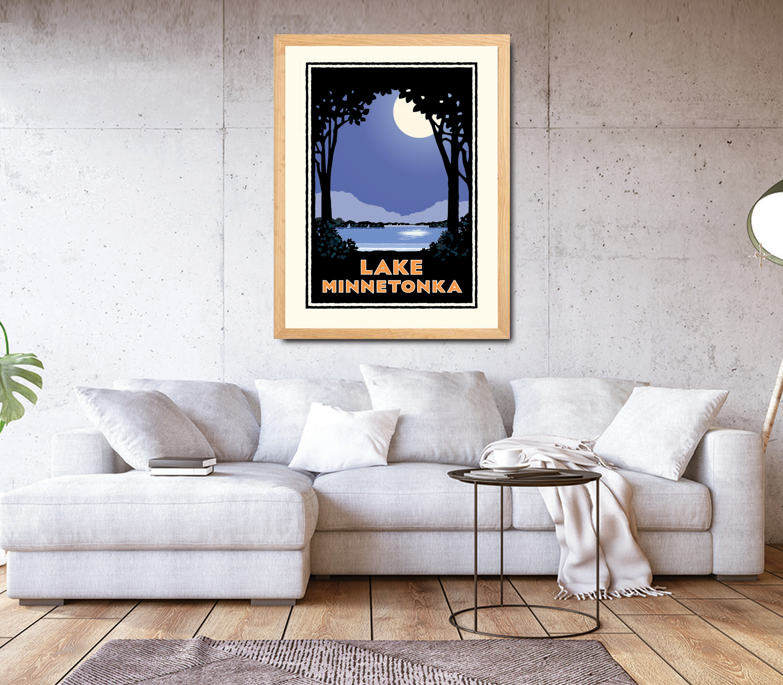 Landmark MN | Lake Minnetonka Moonlight Art Print