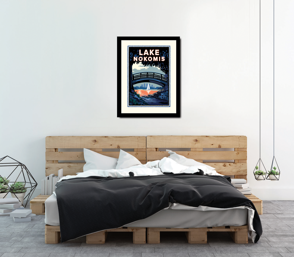 Landmark MN | Lake Nokomis Bridge Minneapolis Art Print