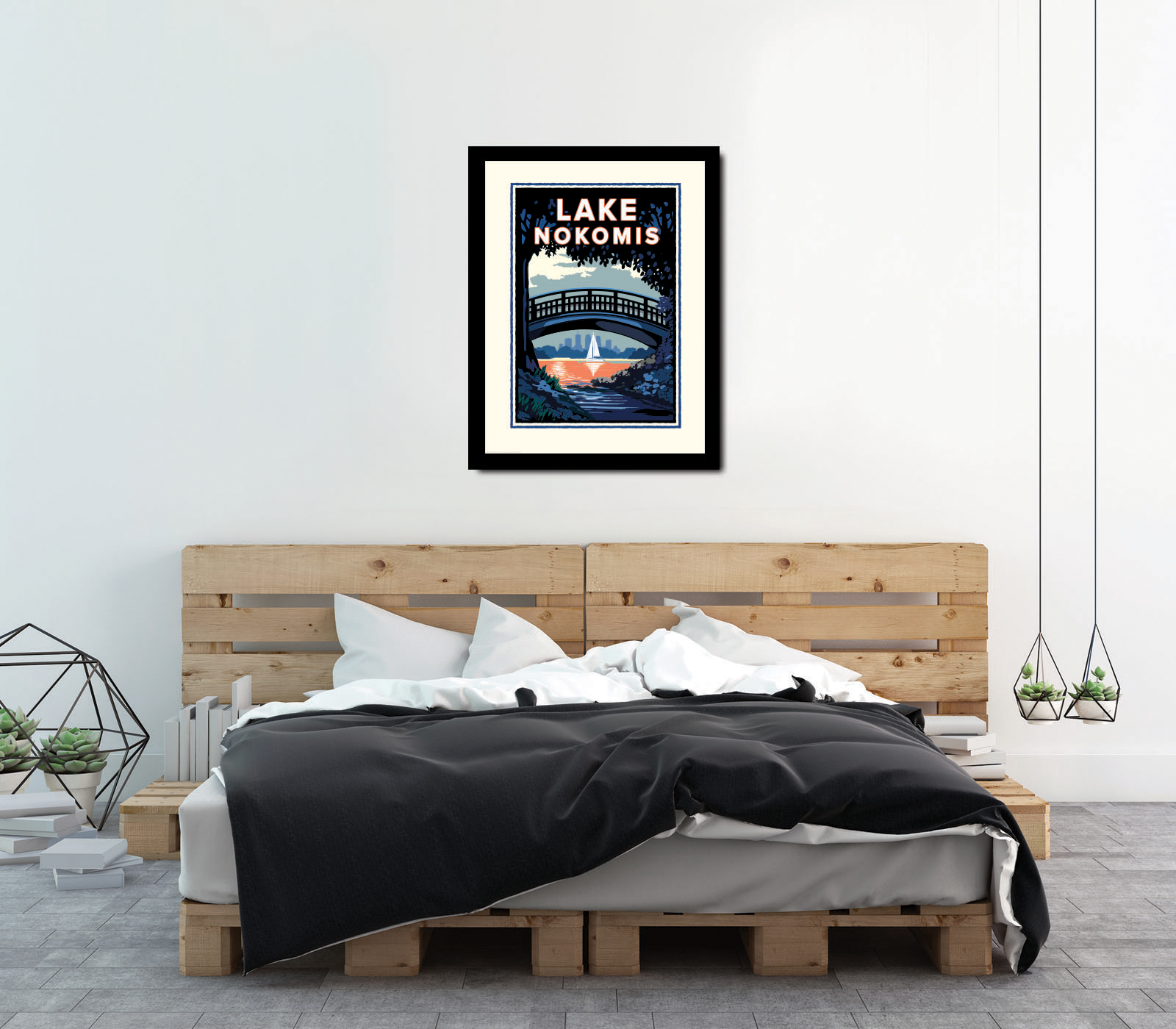 Landmark MN | Lake Nokomis Bridge Minneapolis Art Print