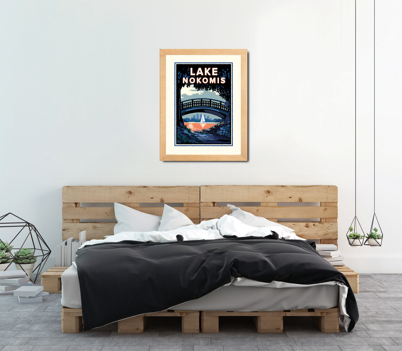 Landmark MN | Lake Nokomis Bridge Minneapolis Art Print